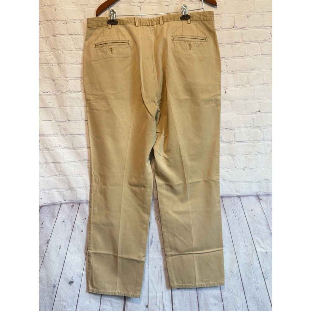 Peter Millar Pima Cotton Chino Pants Mens 38x30 Khaki Tan Flat Front Trousers - Picture 2 of 10